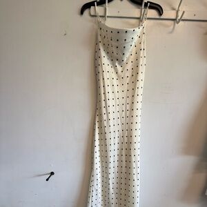 Elegant White Polka Dot Dress